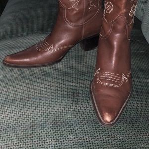 Franco Sarto brown leather boots